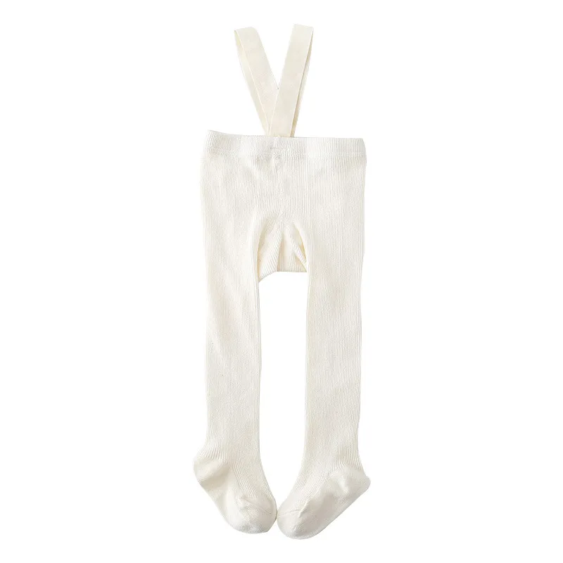 Knit Tights Suspender Leggings Girls Pantyhose Newborn Baby Boys Girls Pantyhose Solid High Waist Ribbed Knit Tight Infant Spring Autumn Strap Leggings