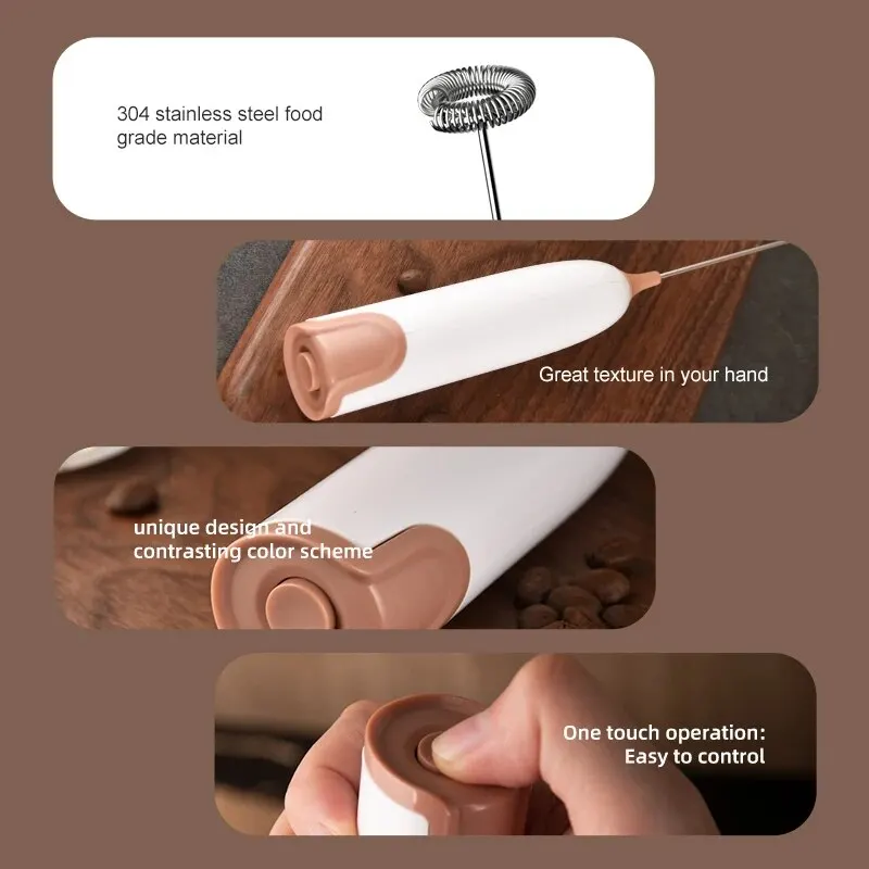 Milk Frother Electric Milk Frother 1501M Handheld Electric Milk Frother Automatic Rotary Whisk Cappuccino Coffee Cream Whisk Foam Mixer Kitchen Mixer