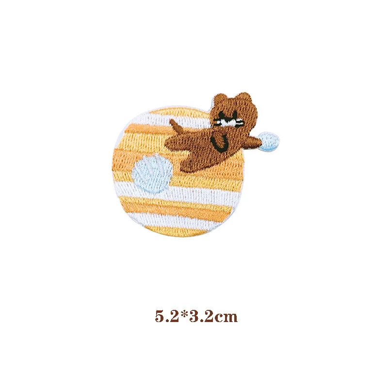 Niedliche Cartoon Tier Planet Stickerei Patches für Kleidung Kinder selbst klebende Applikation auf Jeans Eisen Abzeichen auf Rucksack DIY Swe – Detail 6