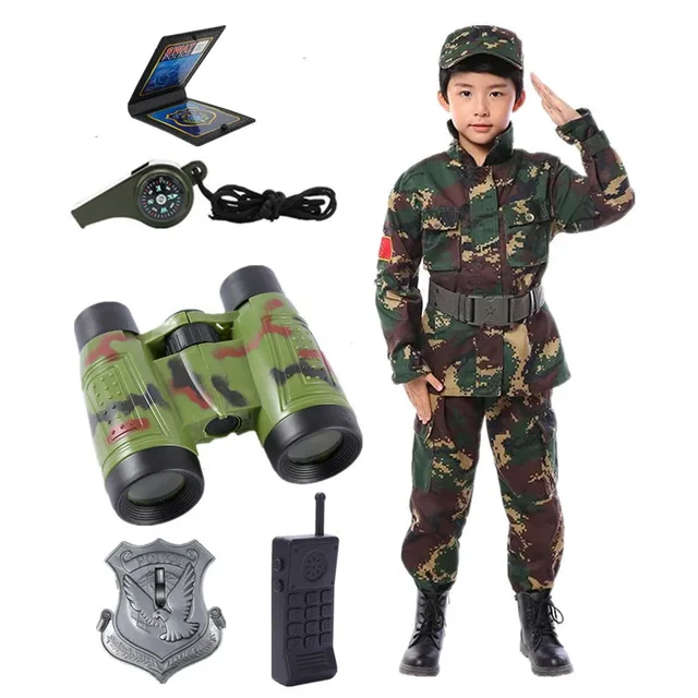Costume de CamSolomon pour garçons, tenue de soldat de l'armée pour enfants, costume Kiev illage pour l'école de fête, AqCostume comprend des jouets, cadeaux 1