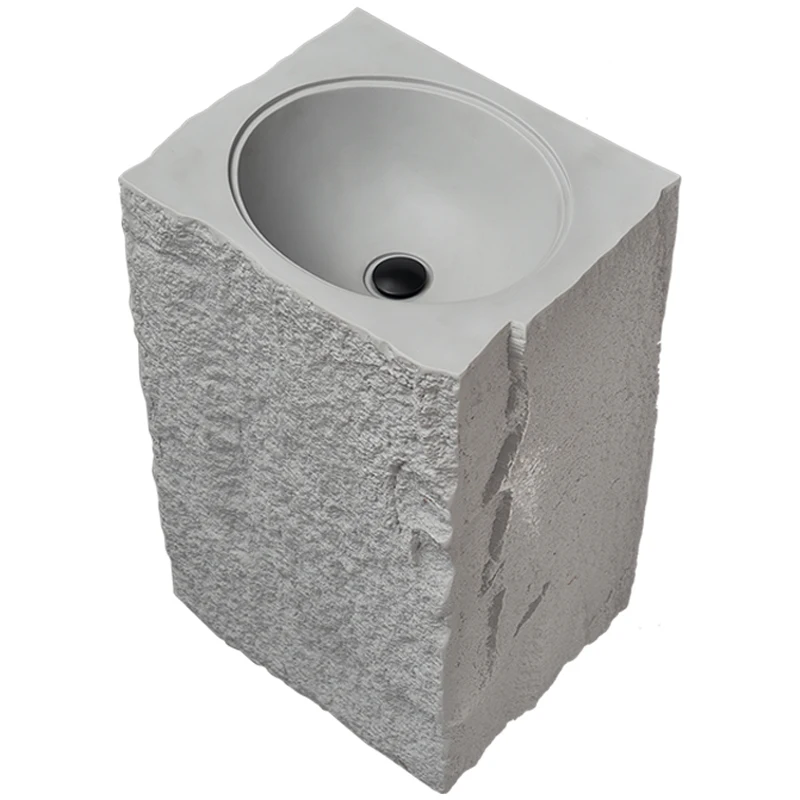 

Yjq Artistic Creative Column Wash Basin Outdoor Courtyard Imitating Stone Special-Shaped Integrated Vertical Floor Sink