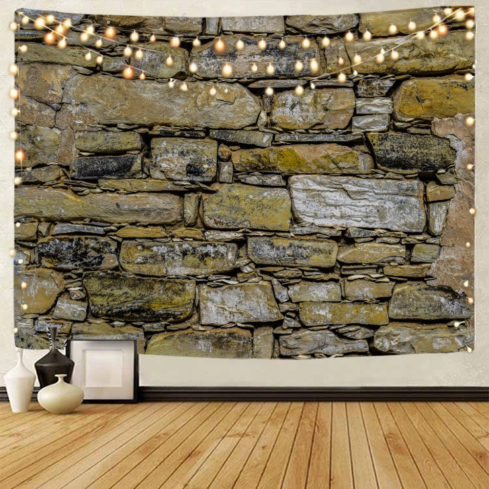 Tapiz de pared de ladrillo, decoración de fondo de pared de piedra, hermosa pared de piedra, tapiz de pared de ladrillo, decoración de fondo del hogar