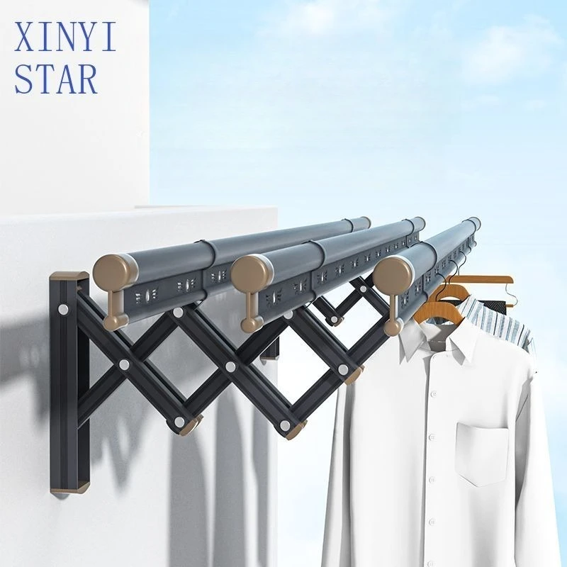 Retractable drying rack outside the balcony window Outdoor push-pull ...