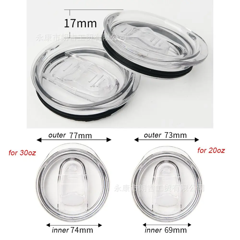 Sealing Bottle Cover 20Oz/30Oz Clear Splash Spill Proof Plain Plastic Replacement Lid for Yeti Tumbler Cup Multicolor Themos Cup