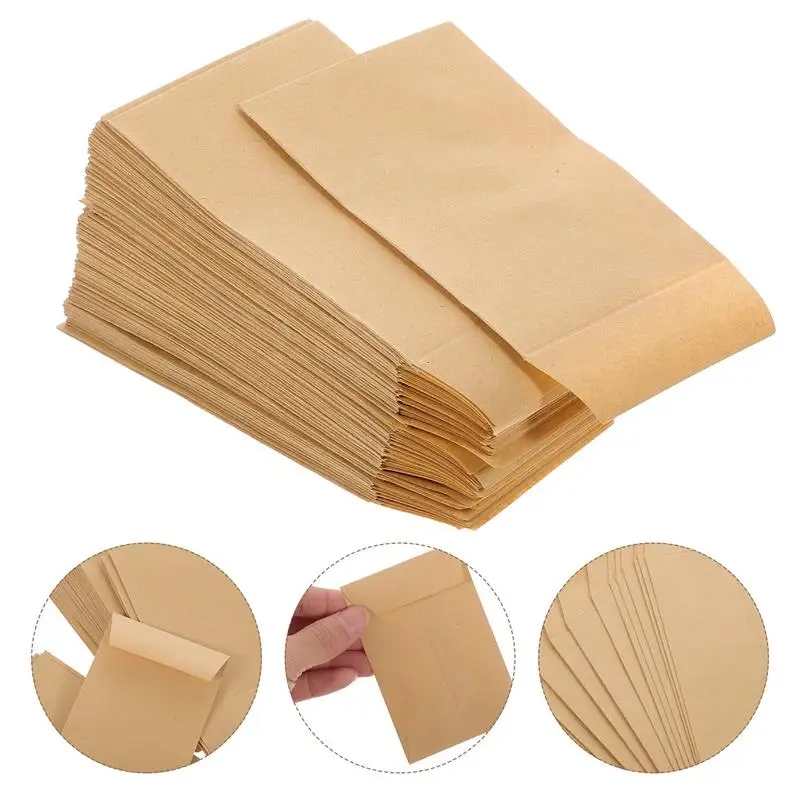 Kraft Paper Envelopes 100pcs Mini Envelopes Seeds Packet Gift Card For Storing Small Items Invitation Photo seed storage envelopes