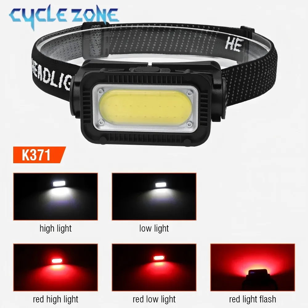 Powerful Headlamp Type-C Charging 5 Mode Head Torch Built-in Battery Outdoor Camping Emergency Lantern Head Flashlight Cob Headlamp Bike Headlight