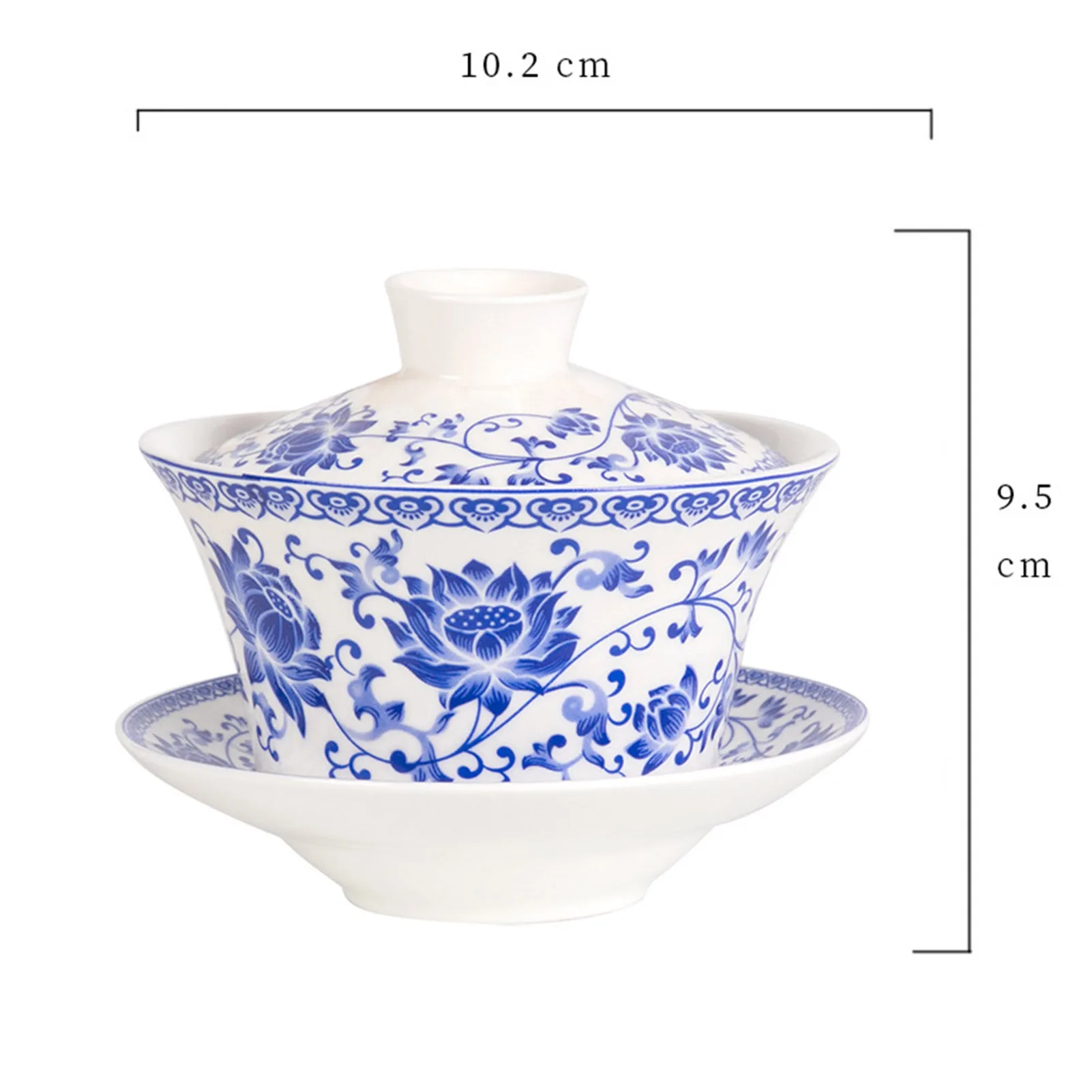 Chinese Porcelain Tea Cup Gorgeous Flower Pattern 200ml Cup Saucer Lid Tea Set for Adults Lover Women Men