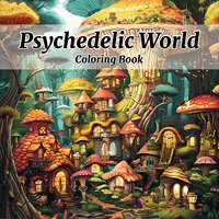 Whimsical Tree House Adult Picture Book Enchanting Mushroom Home Micro World Sketches Perfect Pencil Coloring Book 1