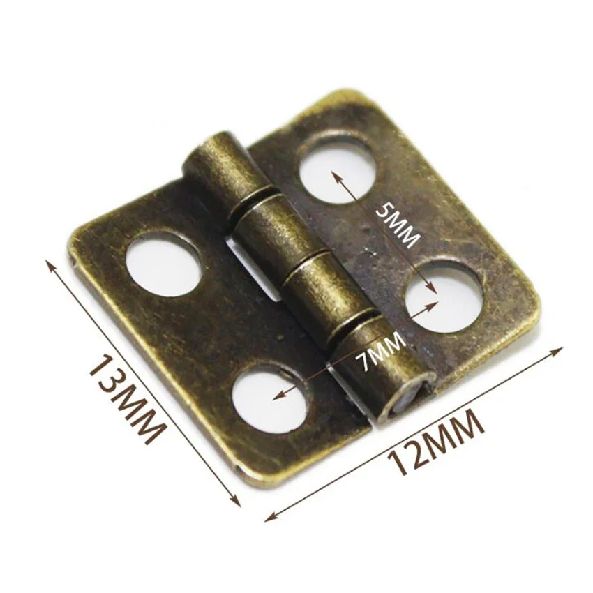 20PCS/Lot Iron Hinges Hardware 13x12mm 180 Degree Rotation Retro Hinges for Wooden Jewelry Box Furniture Cabinet Closet петли