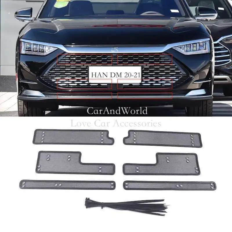 

Car Insect Screening Mesh Front Grille Insert Net Water Tank Engine Protecte Cover Trims Accessory For BYD HAN DM-i EV 2020-2022