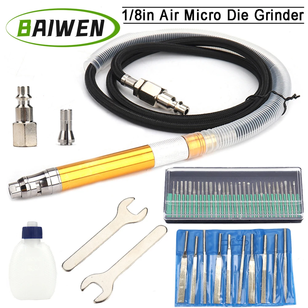 3mm Pencil Air Die Grinder Pneumatic Tools Micro Grinder Grinding Polishing Tool Set Metal Cutting Abrasive Kit subao mb111 pneumatic micro mold grinder mini air mill air grinding pen micro engraving and polishing tool pneumatic tool