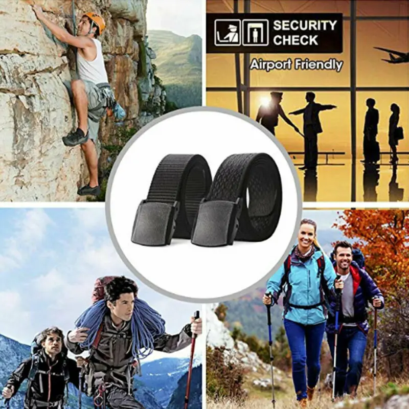 Anti-Theft Wallet Belts Unisex Casual Security Money Travel Belt With Hidden Pocket Cash safe Easy-belt Buck-less Belts