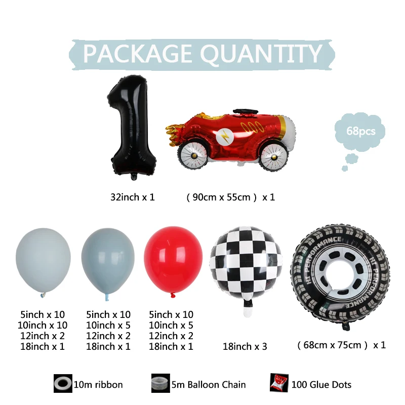 68 Stück Racing-Themenzahlen 1–9 Kinder verbessern den Rennspaß, Geburtstag, Dusche, Geschenk, Hintergrunddekoration – Detail 8