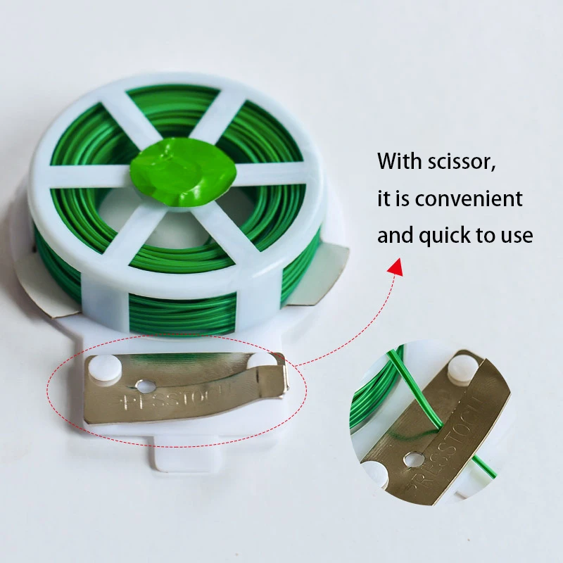 328 Feet(100m) Twist Tie, Green Cable Ties with Cutter, Reusable Garden Ties for Plant, Gardening, Flowers Climbing