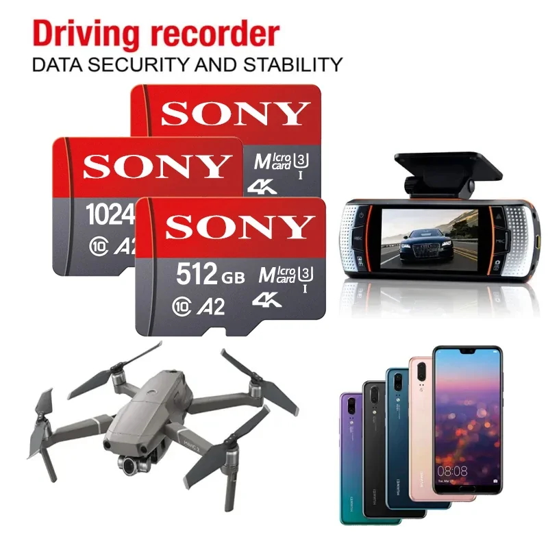 SONY 4K 1024GB Micro SD Card Memory Class10Micro SD Card 128GB 256GB 512GB 1024GB 4K Speed SD TF Flash Card For Xiaomi Camera PC