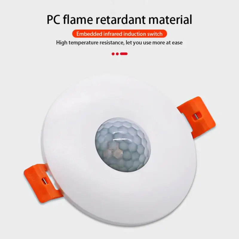 

CoRui Infrared PIR Sensor Switch 110-220V Human Body Detector Embedded Concealed Staircase Motion Detection Ceiling Installation