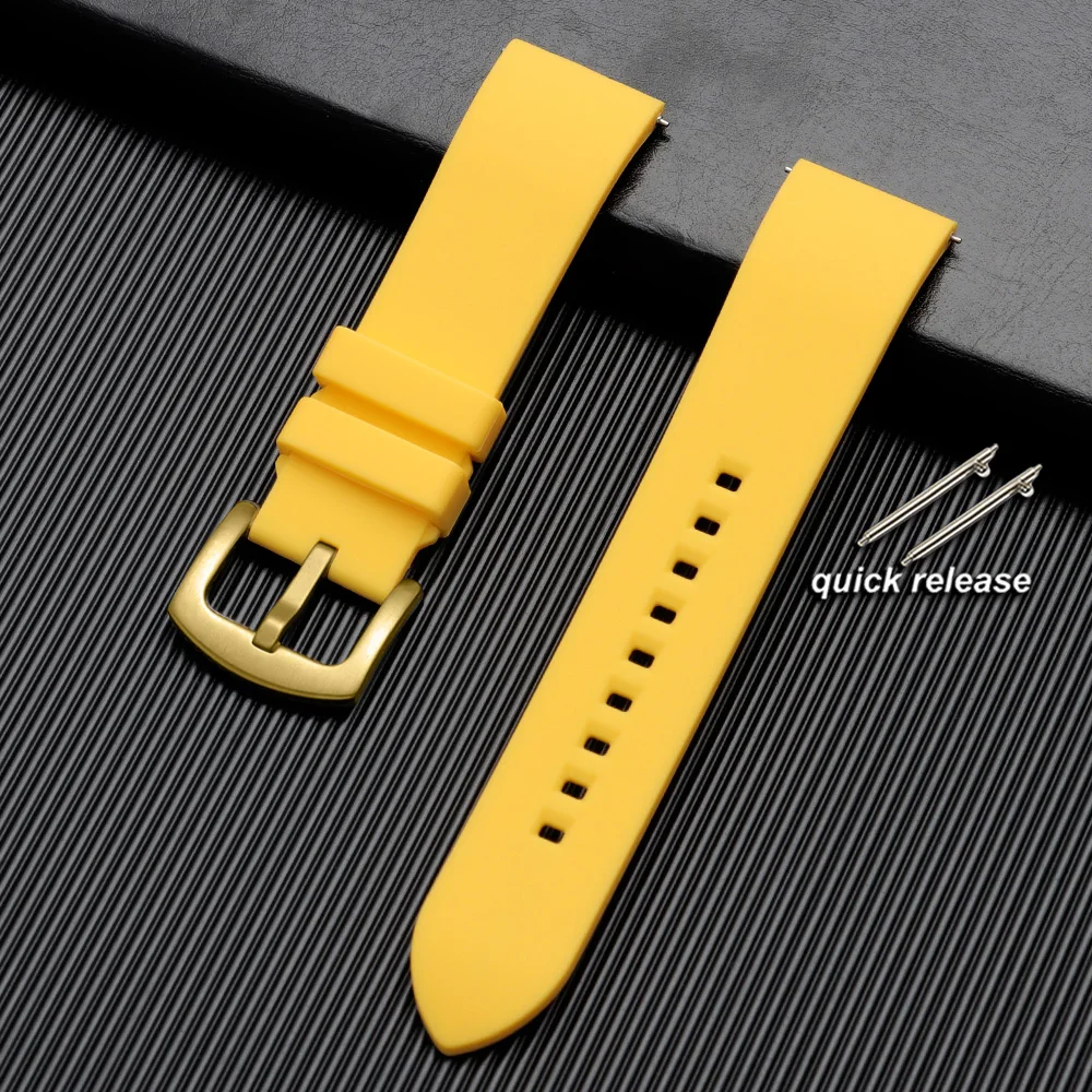 Quick Release Waterproof Silicone Sports Watchband - Soft Rubber Strap