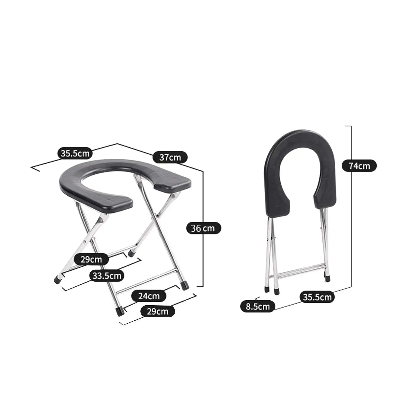 Folding Toilet Seat Seniors Squatting Toilet Stool Chair for Bathroom Adults 6