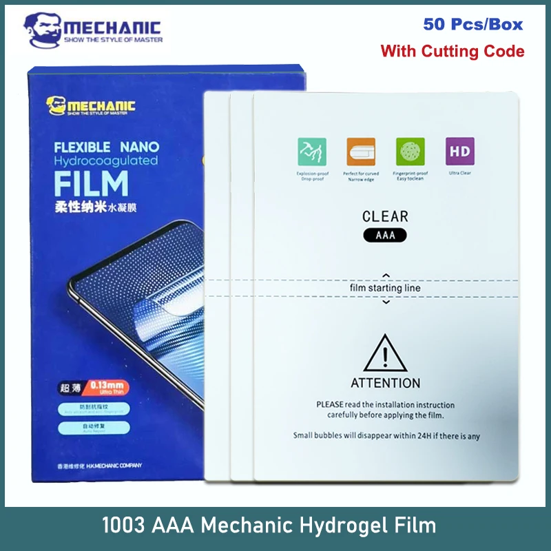 MECHANIC50pcsAAAHDHydrogelFilmsforMobilePhoneScreenProtector