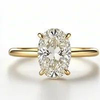2026 New Personalized Fashion Oval Diamond Ring, Classic Four-claw Wedding Ring, Female 5