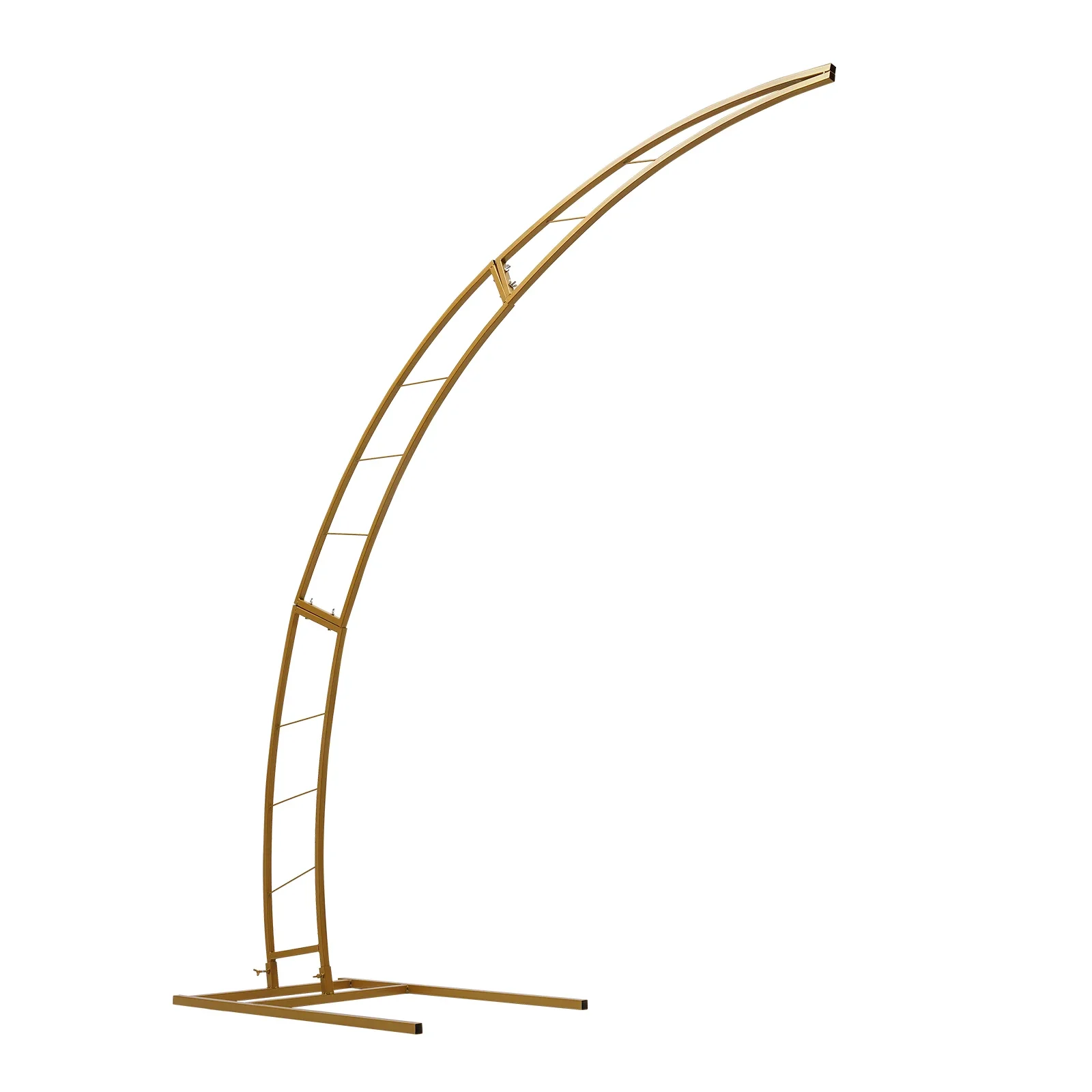 6.5ft Crescent Moon Wedding Arch Stand Curved Flower Balloon Frame Gold Metal