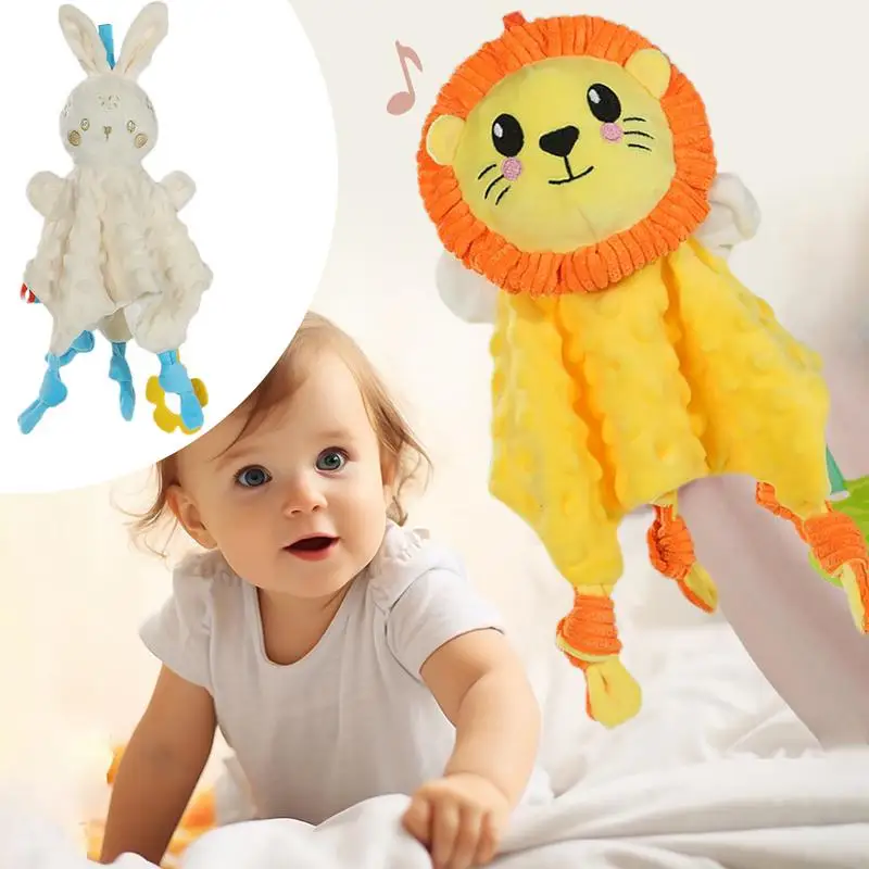 Baby Soothing towel Cute Lion / Bunny Comforter Blanket Animal Doll Cartoon Appease Towel Soothing Toys Baby Sleeping Soother