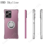 For HMD Skyline 6.55" 2024 HMDSkyline TA-1600 Back Ring Holder Bracket Phone Case Smartphone TPU Soft Silicone Cover 2