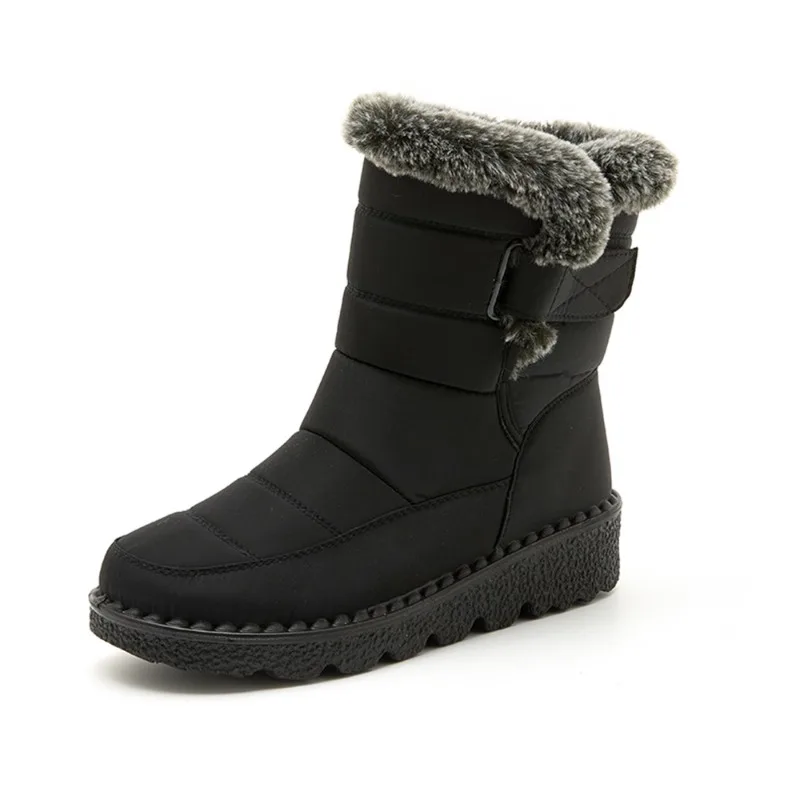Warm Fur Snow Boots Women Boots For Winter Shoes Women Waterproof Platform Botas Mujer 2023 New Low Heels Mid-Calf Winter Boots