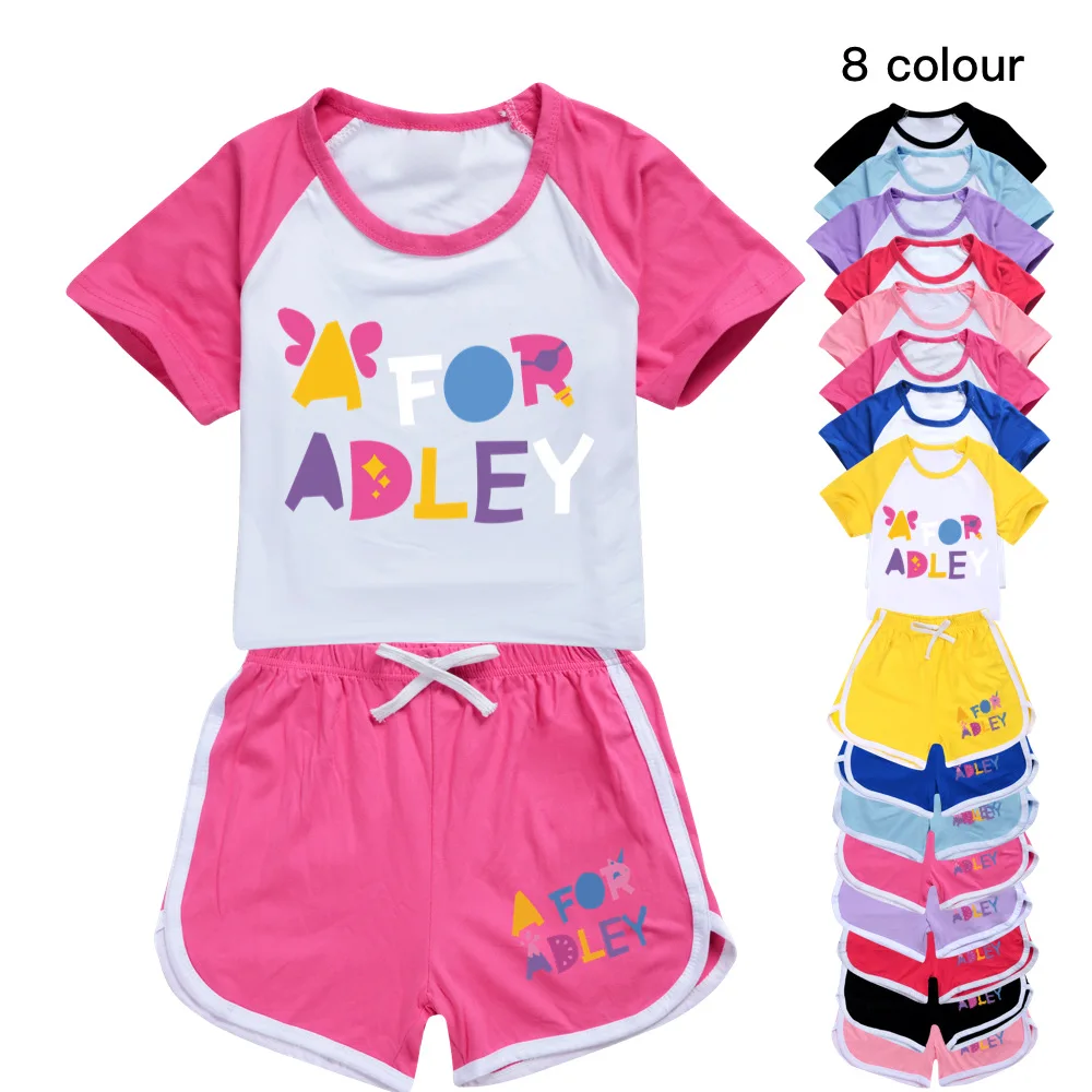 

Kids Clothes A for Adley Toddler Girls Boys T-Shirt + Shorts 2pcs Set Sports Suit Casual Baby Summer Comfortable Outfits Pyjamas