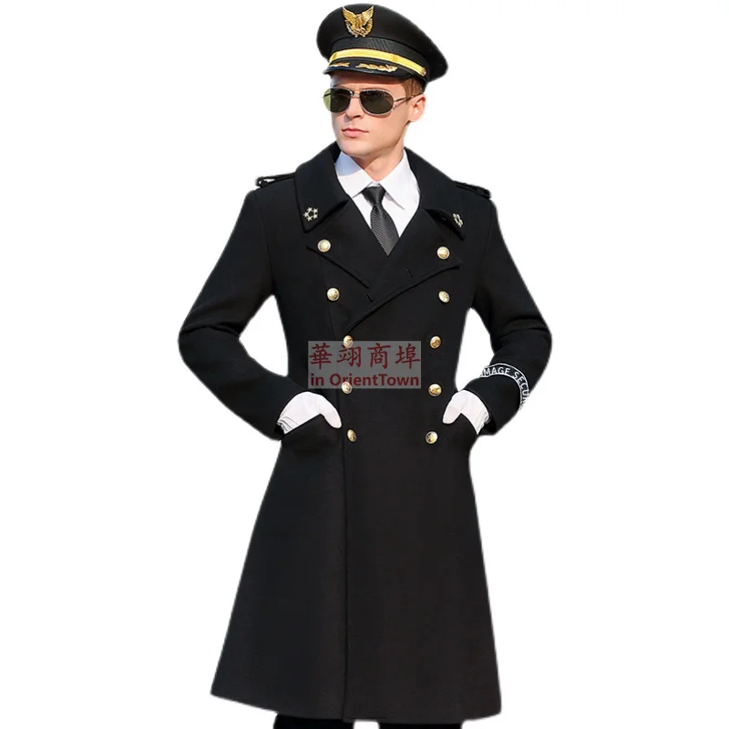 Woolen General Coat Men's German Officer Autumn Winter Uniform Mid