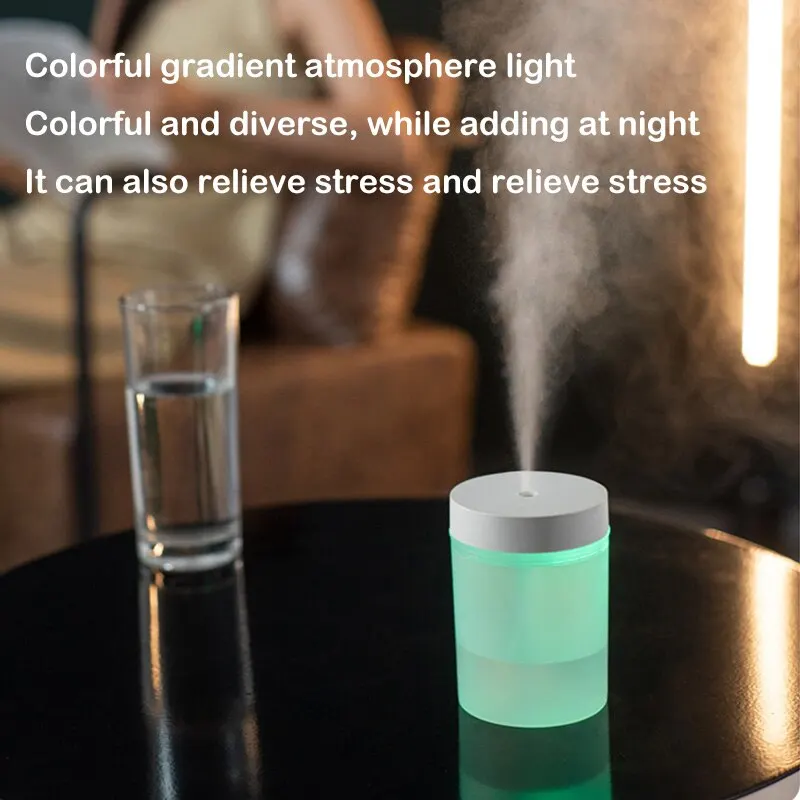 Air Humidifier Mini Car Mounted Household Bedroom Office Desk Multi-purpose Atomizer Seven Color Ambient Light