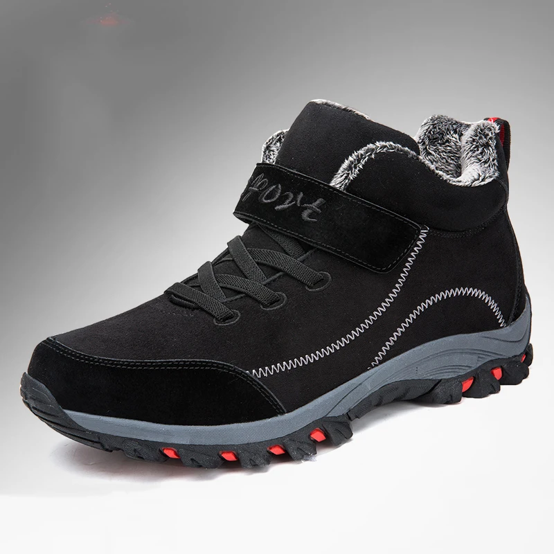 Winter Warm Men Boots Waterproof Snow Boots Man Plush Hiking Sneaker Footwear Outdoor Non-slip Unisex Ankle Shoes Plus 48 hiking shoes snow boots