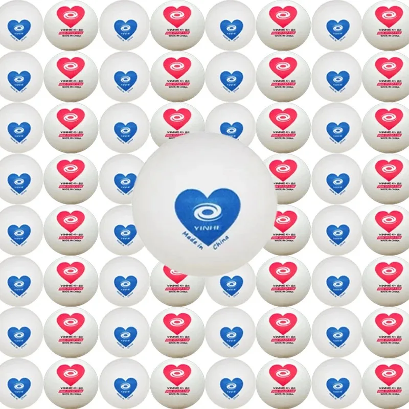 Description Picture 5 of item100PCS YINHE Blue Heart Table Tennis Balls ABS 40+ New Material Ping Pong Balls with Seam High Elasticity Durable Training Balls