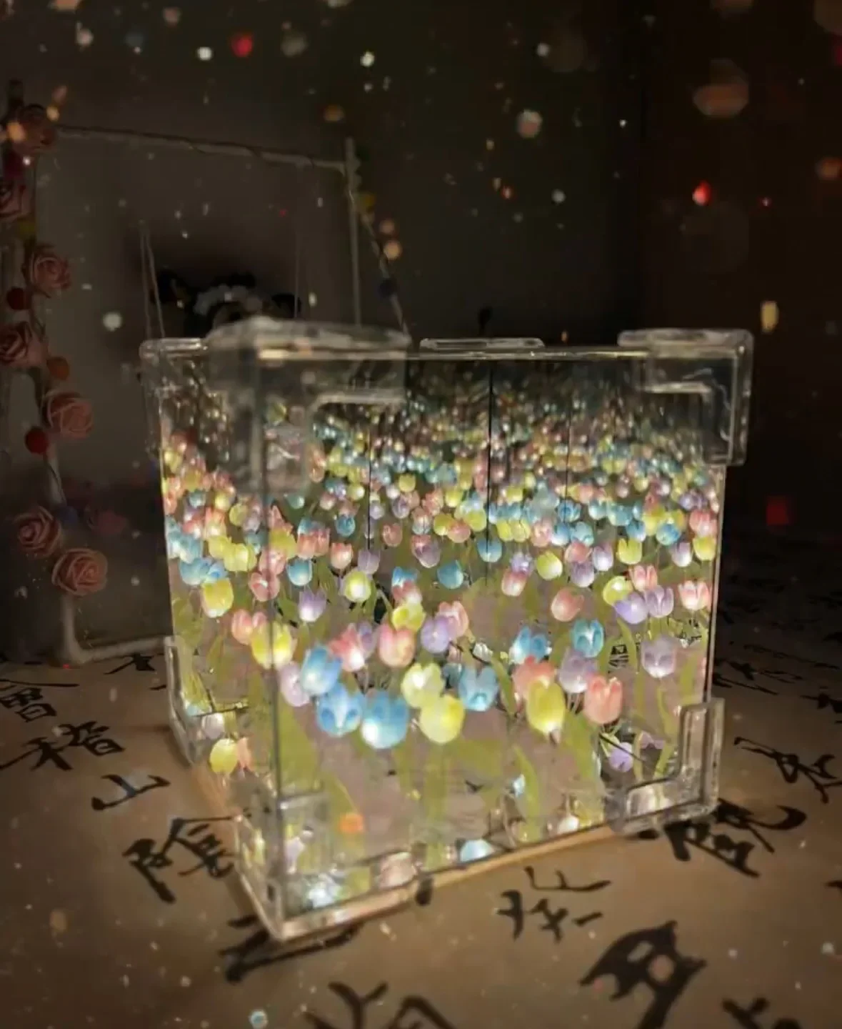 Luz LED De Noche De dormitorio, Llampara de espejo 3D 장식, Mara, Nube y tulipan, 이상적인 파라 레가
