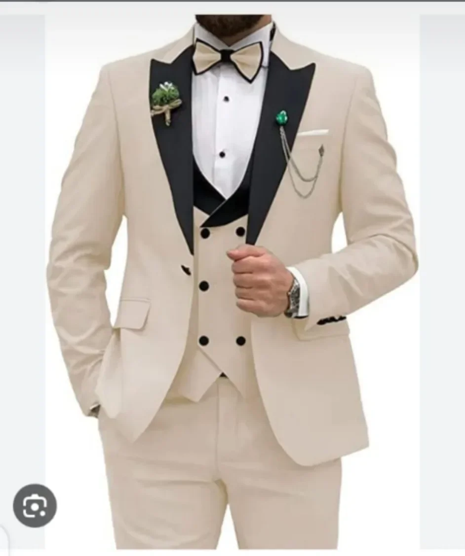Casual Business Men's Suit Three-piece Bridegroom Best Man Wedding Banquet Dress Costume Homme Trajes Elegante Para Hombres mens suits