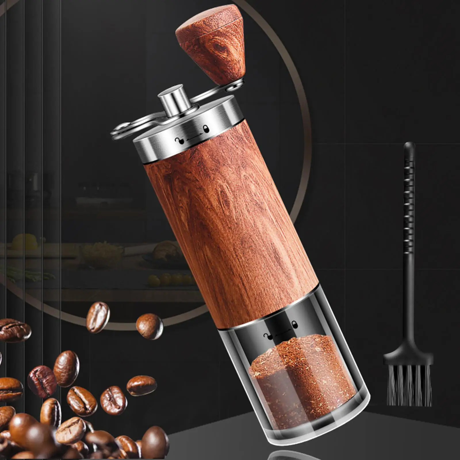 

Manual Grinder Handheld Hand Crank Coffee Mill for Cafe Outdoor Bar Holiday Gifts