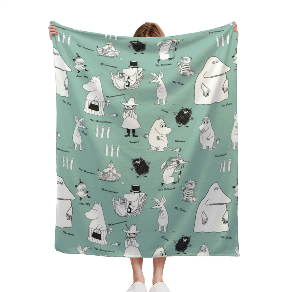 

Original-M-OOMIN-Anime-Cute-Cartoon Light Blanket Summer Blanket Flannel Warm Throw Nap Knee Blankets Warm