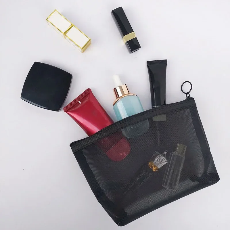 Transparent Mesh Makeup Case Organizer Storage Pouch Casual Zipper Toiletry Wash Bags Make Up Women Travel Cosmetic Bag makeup organizer cosmetic bag cosmetic storage bag toiletry bag makeup bag cosmetic case