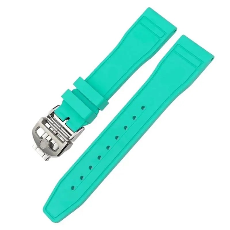 SCHIK 21mm Soft Fluororubber FKM Watchbands 20mm 22mm For IWC Big Pilot Portofino Natural Rubber Watch Strap Tools