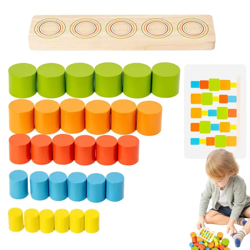 

Wood Building Blocks Set Preschool Learning Activities Safe And Durable Montessori Toys In Bright Colors For Birthday Anniversar
