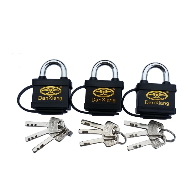 StainlessSteelPadlockLongShackleSuitcaseLuggageDoorLockSecurity3KeyDurableabout