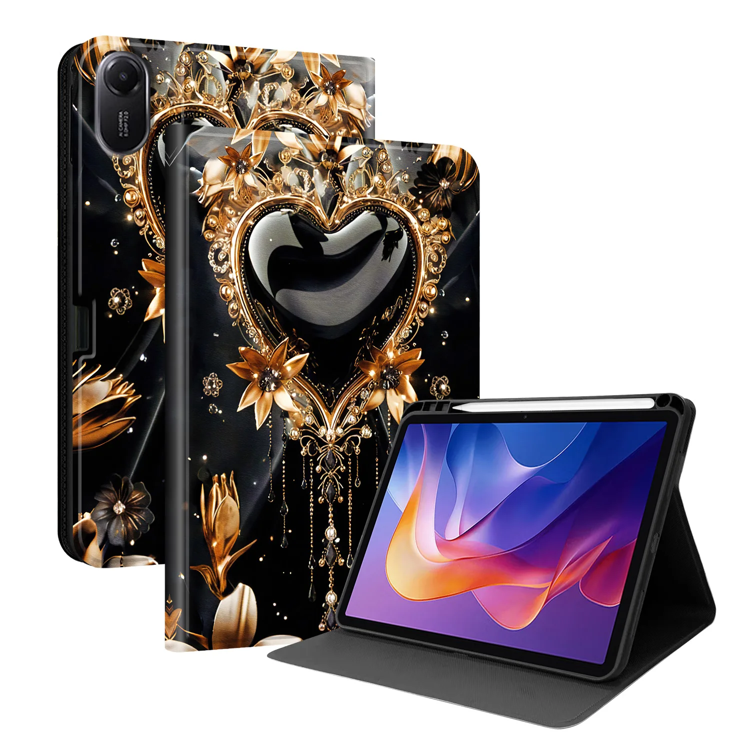 Premium Tablet Stand Cover with Pencil Holder - Universal Fit