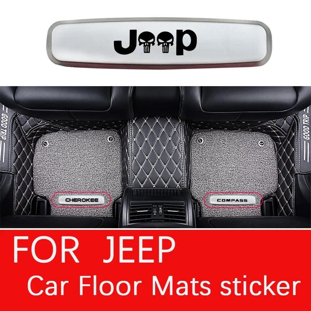 2 Pezzi Per Jeep 4 X4 Wrangler Rubicon Renegade Patriot Compass Commander Cherokee Tappetini Per Auto Emblema In Metallo Accessori Adesivi