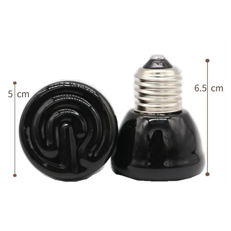 50W 75W 100W E27 Pet Heating Lamp Black Infrared Ceramic Emitter Heat Light Bulb Pet Brooder Reptile Lamps 220V-240V D3