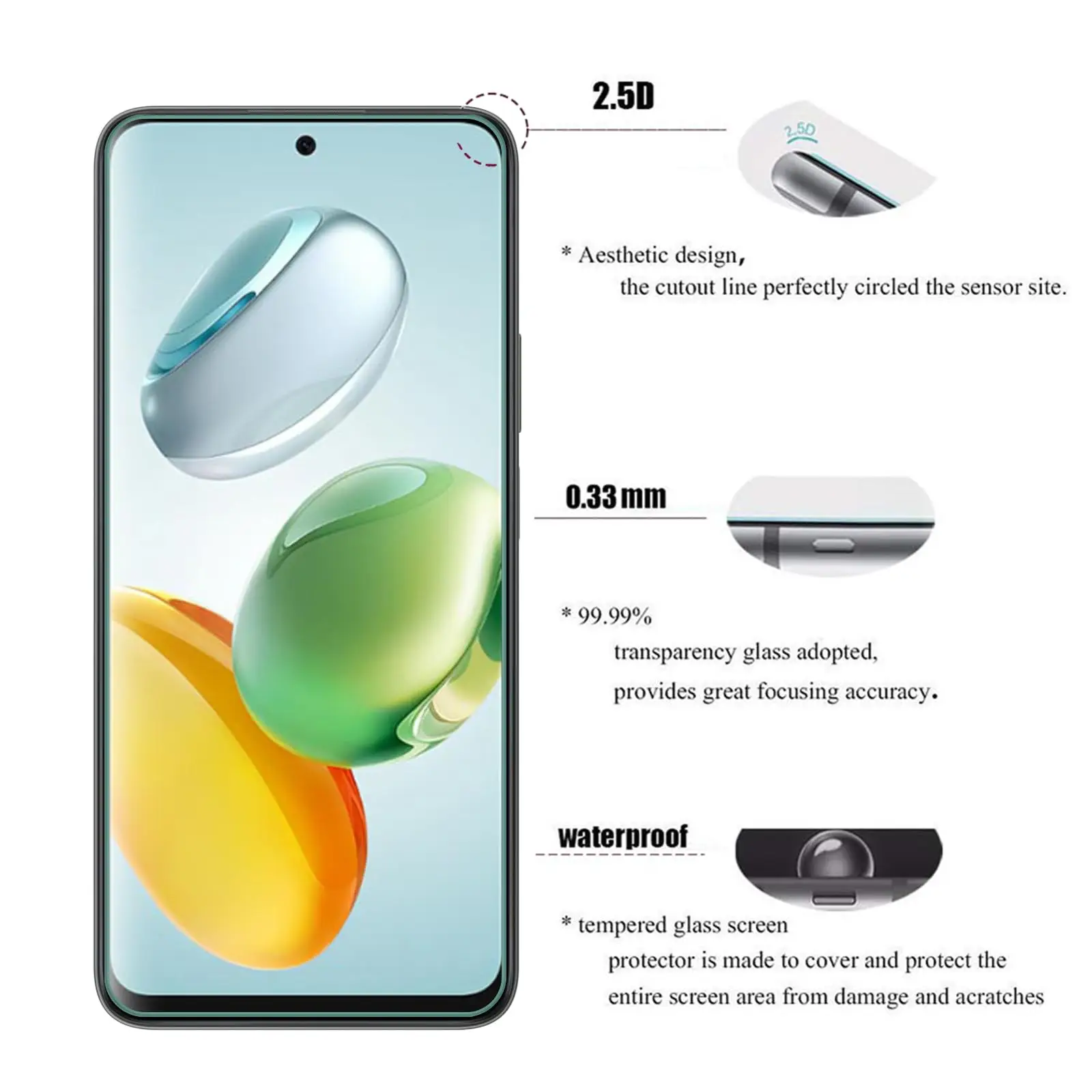 Enhanced Screen Protector for 6.8-inch Display - Premium Tempered Glass, Crystal Clear HD, Scratch Resistant