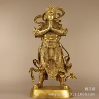 Wholesale Pure Copper Weituo Bodhisattva Statue Weituo Buddha Ornament Guardian Kala Weituo God Statue for Home Use in Buddhist 1
