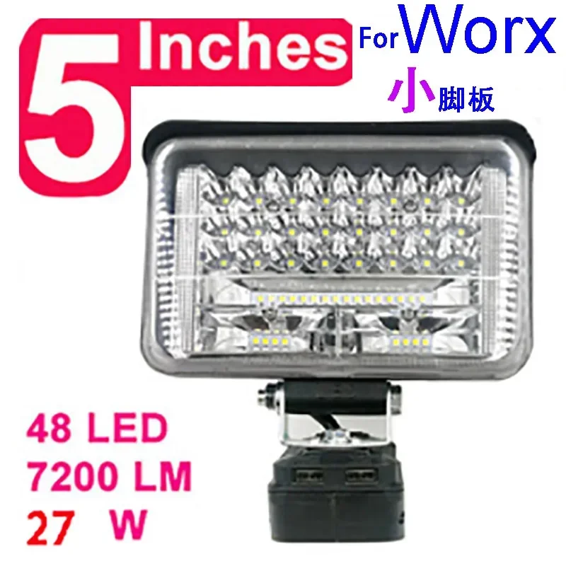 어댑터 LED 라이트 램프 손전등 토치 랜턴 Worx 오렌지 좁은 4 핀 소켓 20V 리튬 이온 배터리 용 USB 휴대 ??전화 충전기
