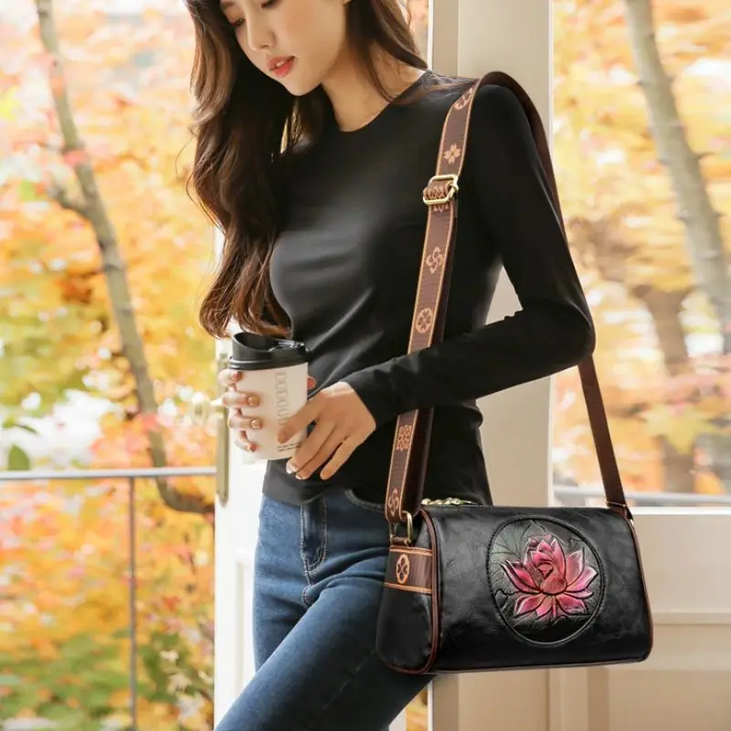 Casual Women Handbag Soft Leather Shoulder Crossbo...