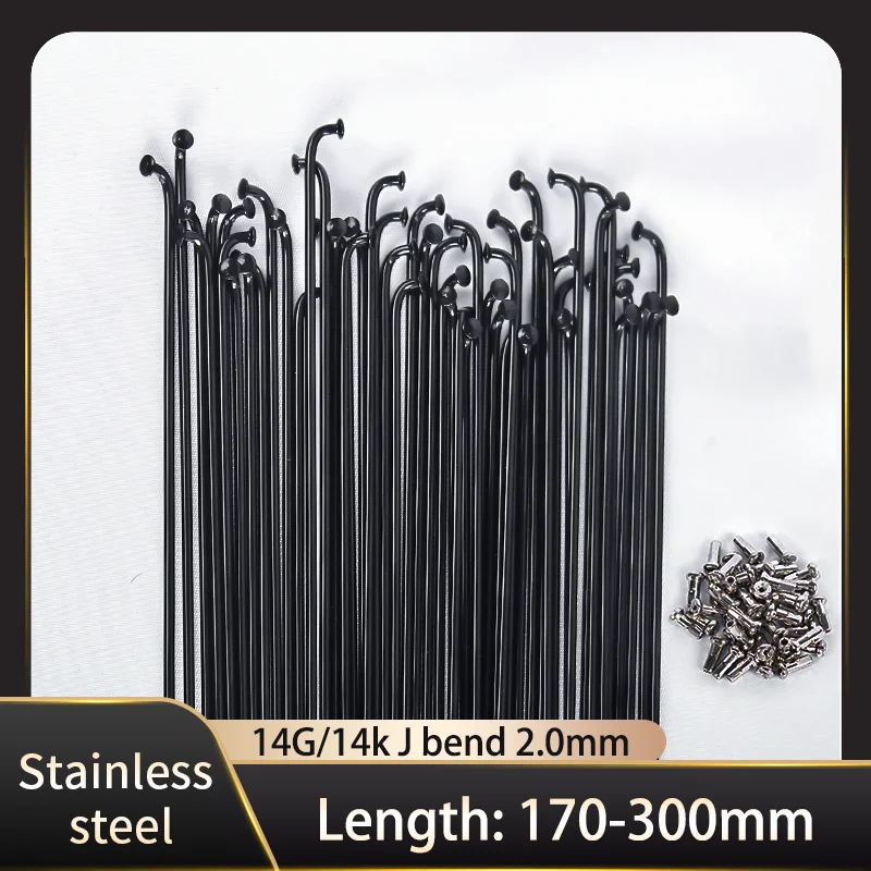 36 Radios De Bicicleta De Montaña - Acero Al Carbono, Longitud 175mm, Diámetro 14G, Tono Plateado, Para Reparación De Ruedas
