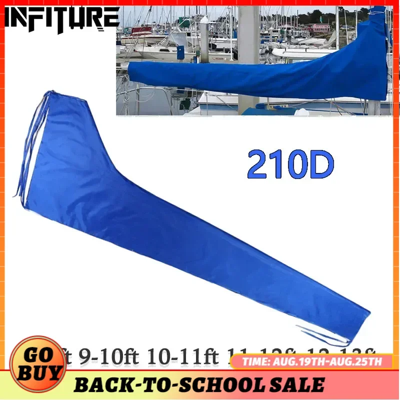 Waterproof Boat Cover Mainsail Boom 210D Anti UV Sunshade Dustproof 8-9ft 9-10ft 10-11ft 11-12ft 12-13ft